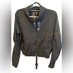 Adidas Prime Blue Windbreaker Jacket Black Full Zip Size Medium